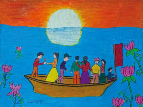 프라딥 아차랴(Pradeep Acharya) 학생이 출품한 ‘해뜨는 호수(Sunrise lake)’