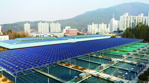 부산시 북구 화명동 소재 화명정수장에 ESS연계 태양광발전소가 가동되고 있다. 
