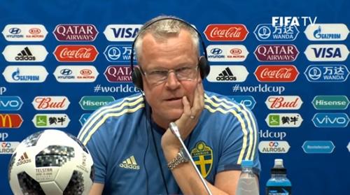 독일과의 경기를 앞두고 기자회견에 참석한 스웨덴 감독 (사진: 2018 러시아 월드컵 공식 홈페이지)