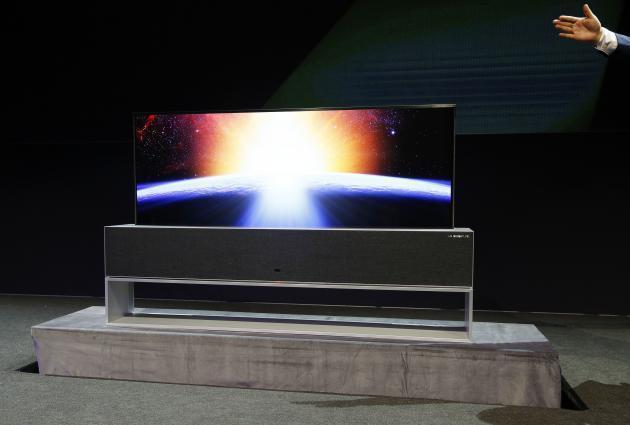 지난 1월 미국 'CES 2019'에서 소개된 LG전자의 롤러블 디스플레이 OLED TV.