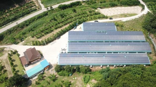 트리나솔라가 충북 영동군에 설치한 500kW규모 옥상 태양광 발전설비