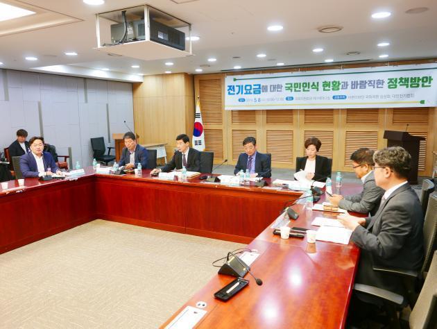 김삼화 바른미래당 의원과 대한전기협회가 공동 개최한 토론회에 참석한 패널들이 의견을 나누고 있다.