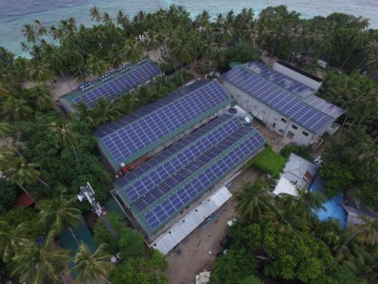 원광전력이 몰디브에 건설한 태양광발전소.