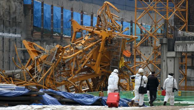 지난 2017년 용인시 물류센터 신축 공사현장에서 발생한 타워크레인 붕괴사고 현장.