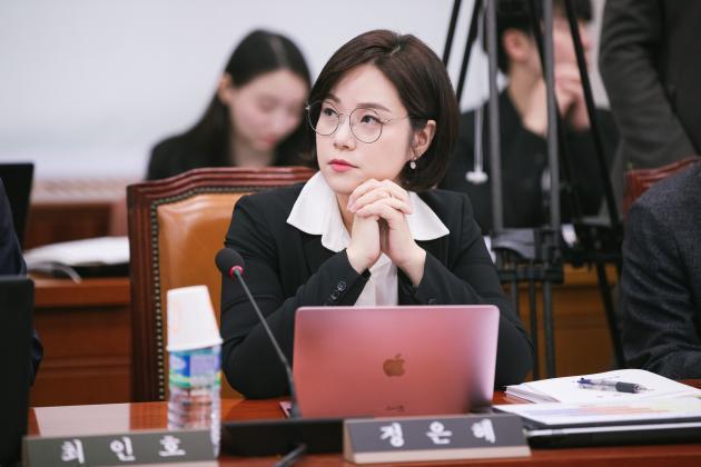 정은혜 의원이 산자중기위 국정감사에서 질의를 진행하고 있다.