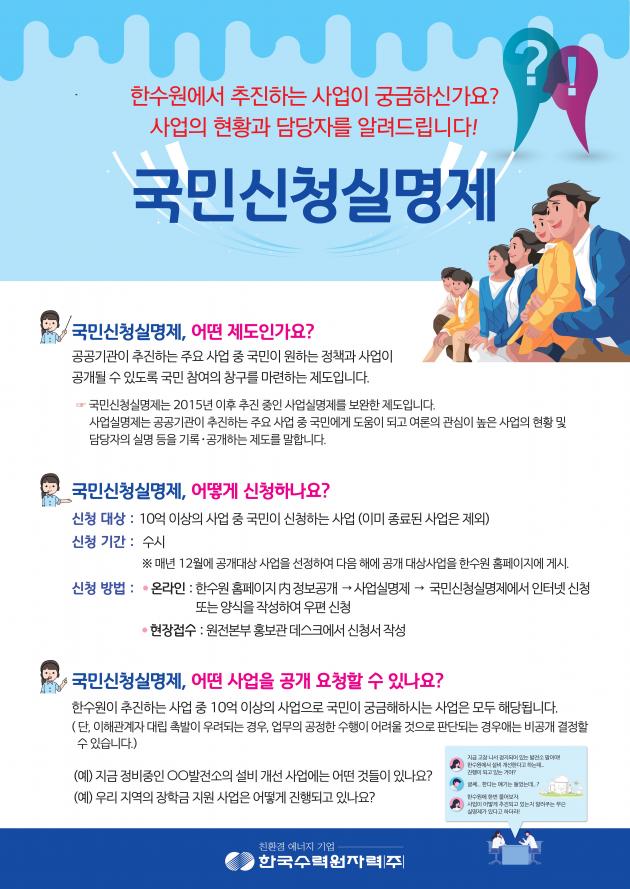 한국수력원자력 국민신청실명제 포스터.