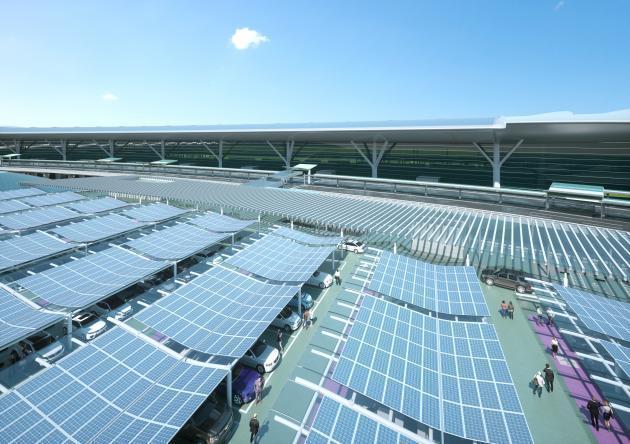 제2교통센터 단기주차장에 설치될 예정인 태양광발전설비 조감도.