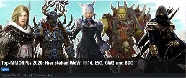 펄어비스의 '검은사막'이 독일 Mein-MMO가 선정한 '2020년 MMORPG 톱5'에 이름을 올렸다.