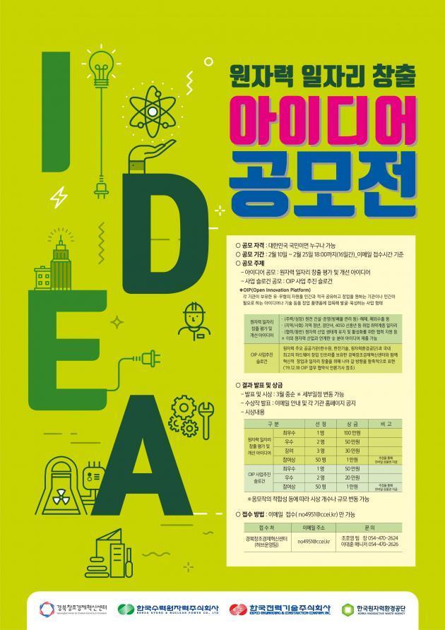 ‘원자력 일자리 창출 아이디어 공모전’ 포스터.