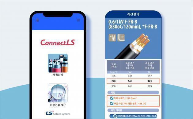 LS전선의 케이블 추천 앱 '커넥트'.