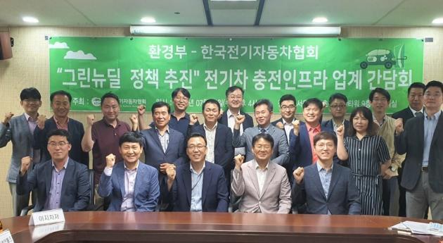 한국전기자동차협회가 22일 환경부 대기환경정책국장을 초청해 전기차 충전인프라 업계 30개 기업과 함께 ‘2025 충전인프라 그린뉴딜 추진’ 간담회를 개최했다.