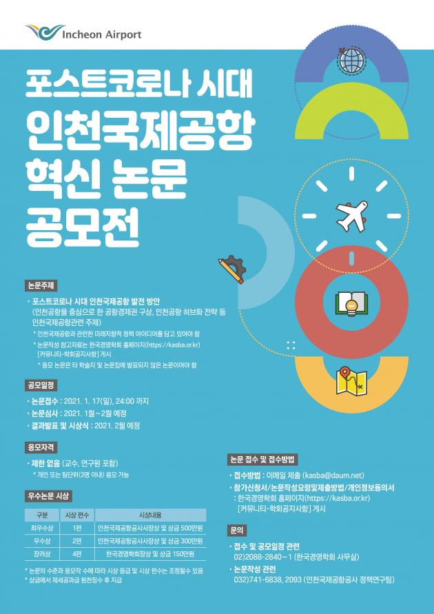 포스트 코로나 시대 인천공항 혁신 논문 공모전 포스터