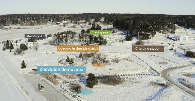 스웨덴 에스킬스투나 현장에 세계 최초로 구축된 전기 자율주행 솔루션 전용 시험장.