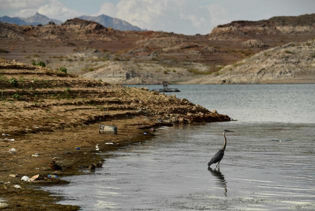 미국 연방정부 산하 매립국(Bureau of Reclamation)이 사상 처음으로 '물 부족 사태'를 선언한 미드호(Lake Mead). 제공:연합뉴스