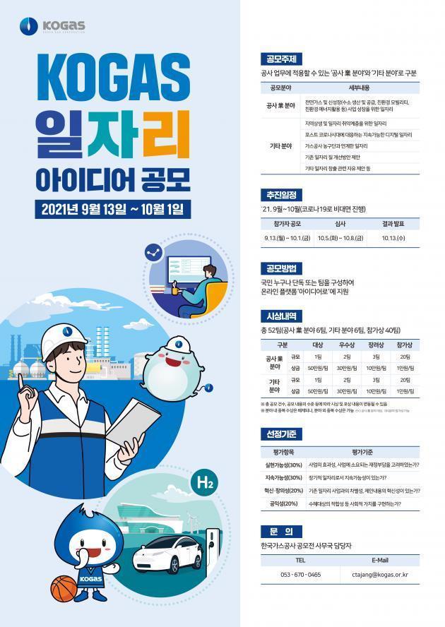 한국가스공사 일자리 아이디어 공모전 포스터. 