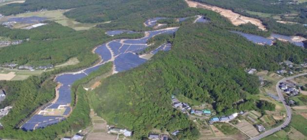 에디슨전기가 설계감리용역을 진행하고 있는 일본 카사마 태양광발전소.