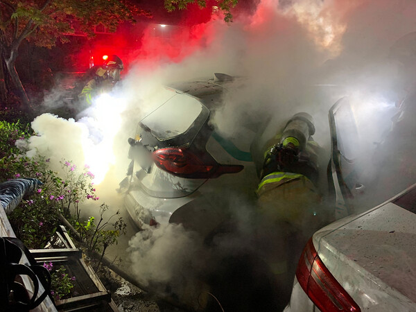 지난 4월 23일 발생한 본리동 전기차 화재. (제공=대구시)