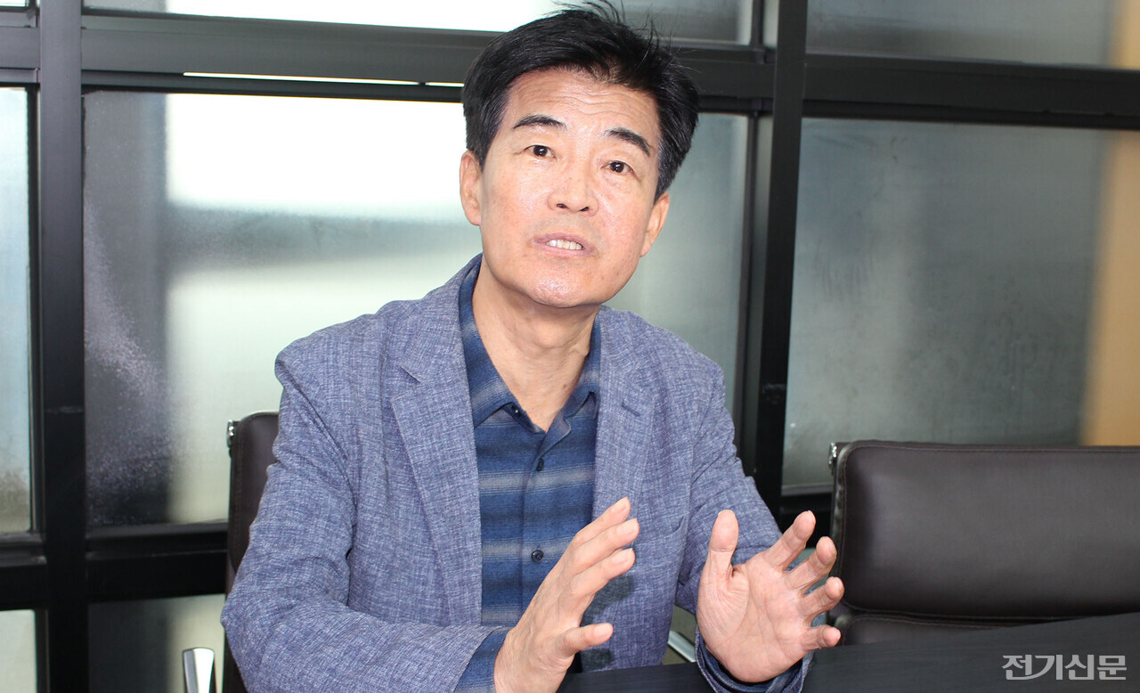 정우식 한국태양광산업협회 상근부회장. / 촬영=안상민 기자