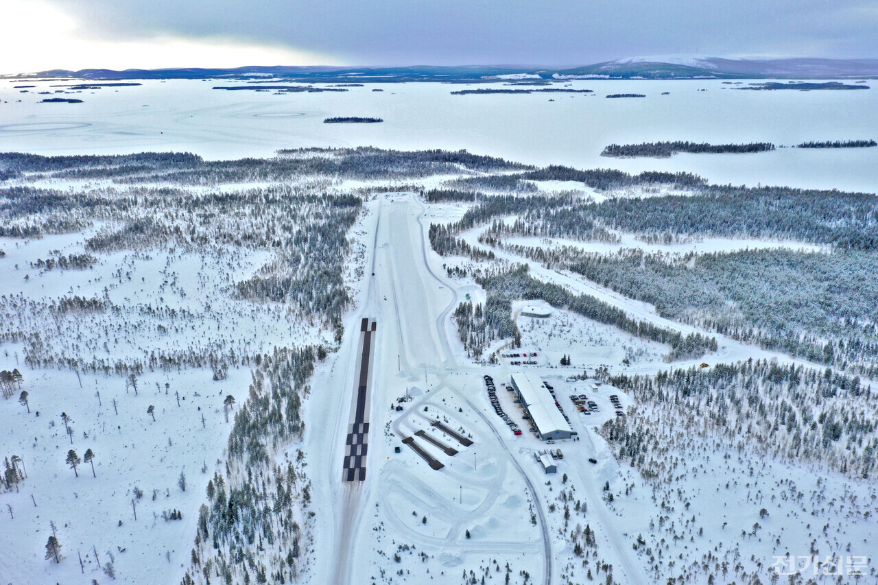 스웨덴 북부 아르예플로그에 위치한 현대모비스 동계시험장 전경. (제공=현대모비스)