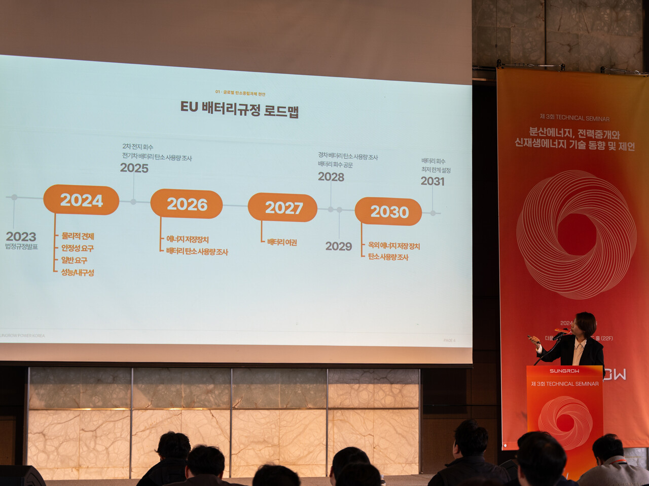 김민성 프로젝트 수행팀장은 "선그로우는 지난해 RE50을 달성하고, 2028년까지 RE100을 달성한다는 계획"이라고 밝혔다. [사진=김진후 기자.]