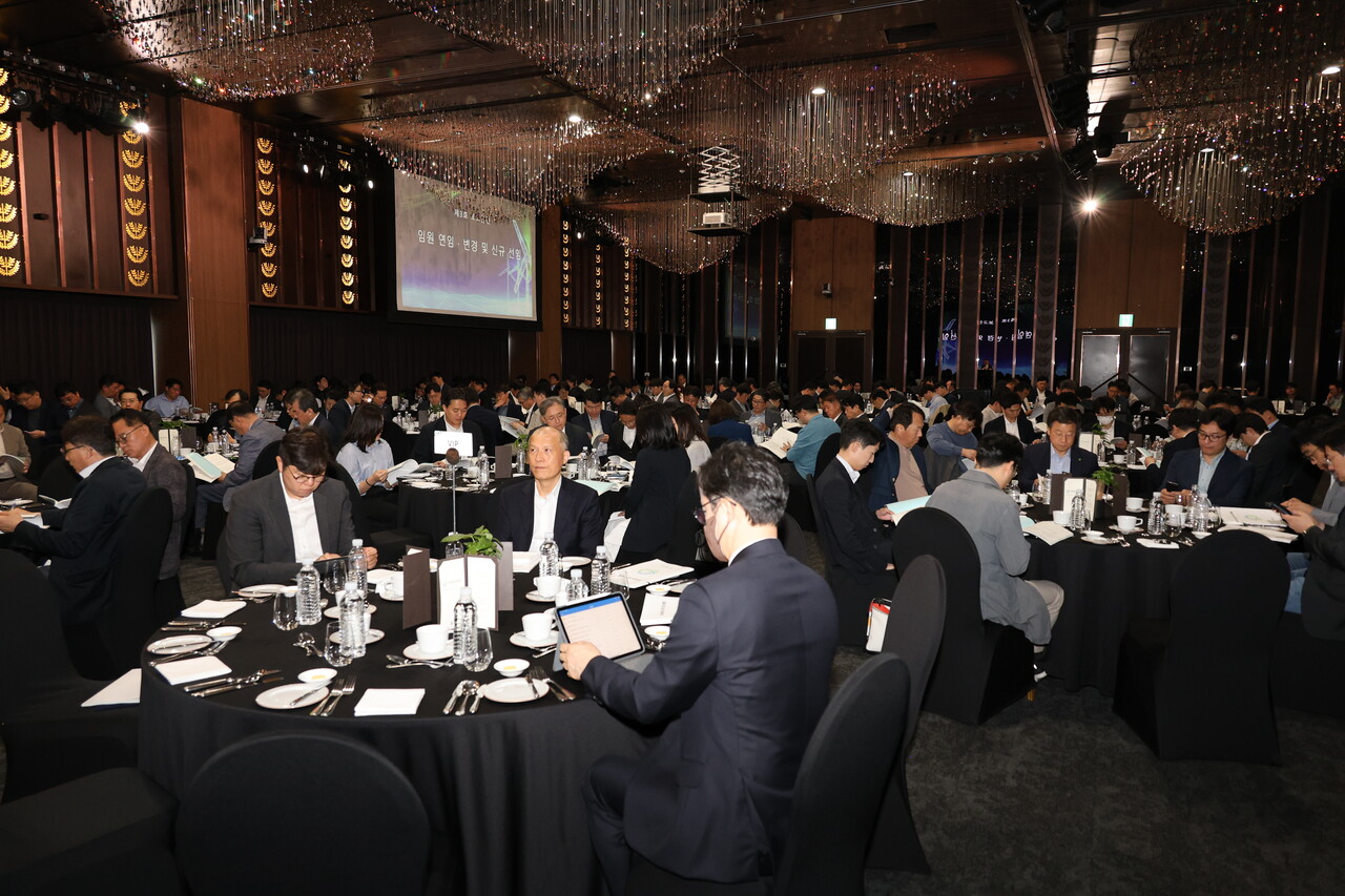 협회 회원사들이 정기총회에서 안건을 논의하고 있다. [사진=안상민 기자] 
