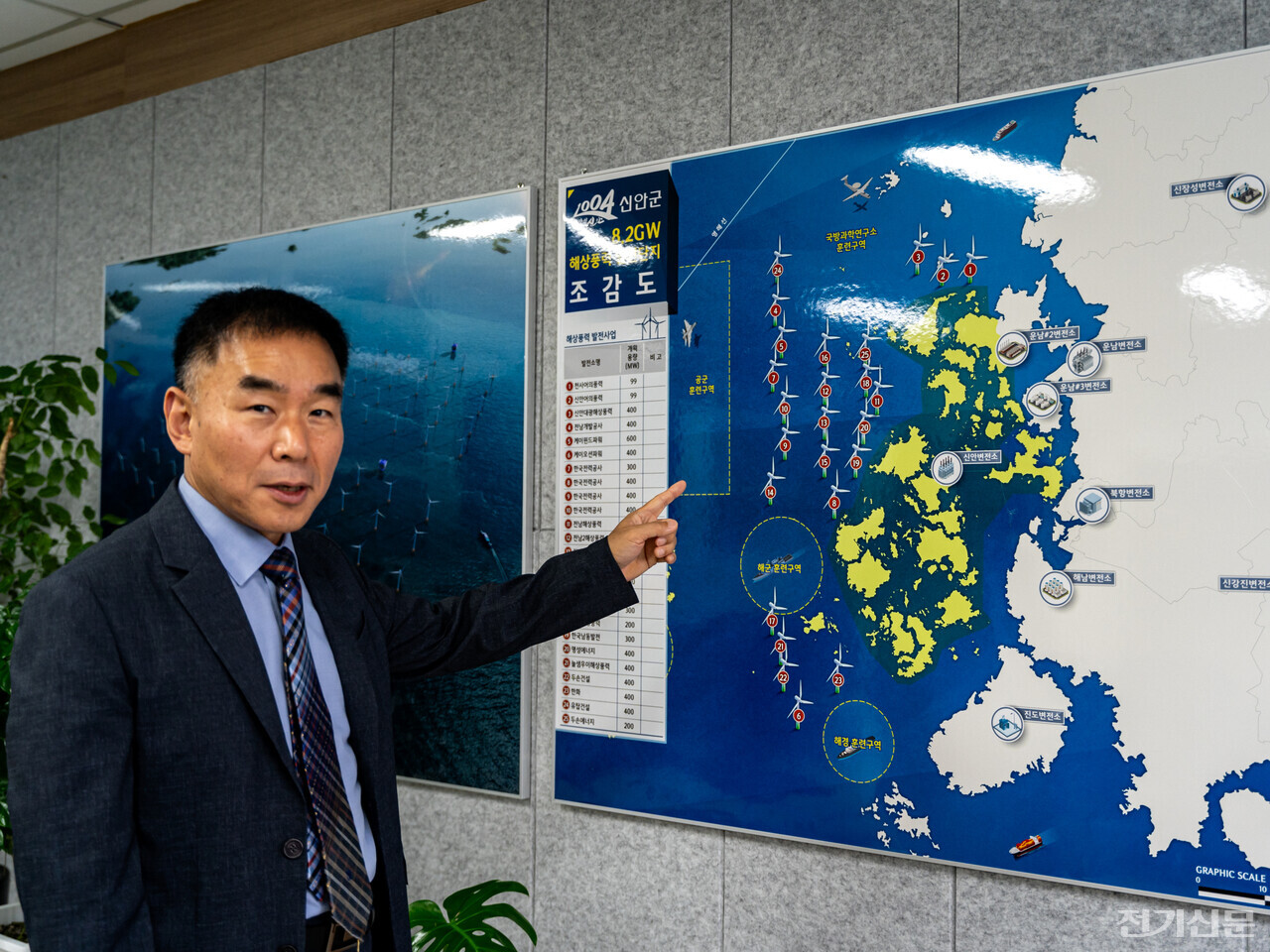 황규철 원장이 신안 해상풍력단지 조성사업을 소개하고 있다. [사진=김진후 기자]