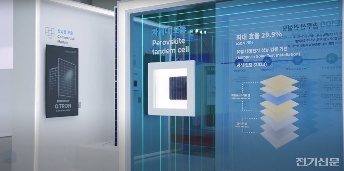 한화큐셀이 자체 개발 및 제작한 탠덤 셀. [제공=한화큐셀]