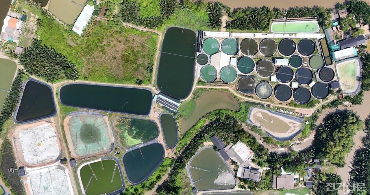 녹색에너지연구원이 연구과제로 추진한 신재생에너지 기반의 마이크로그리드 시스템이 적용된 베트남 스마트 새우 양식장. [제공=녹색에너지연구원]