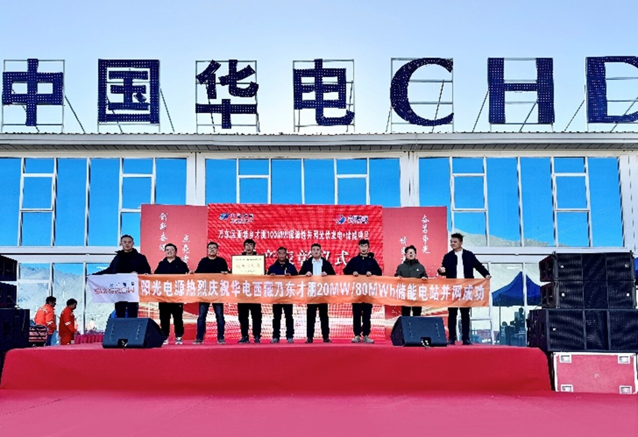 선그로우 등 화디엔 차이펑 프로젝트 관계자들이 단체 기념촬영을 하고 있다. [제공=선그로우파워코리아]