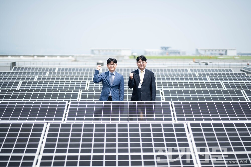 네이버 사옥 1784 옥상에 설치된 태양광 발전설비. [제공=신성이엔지]
