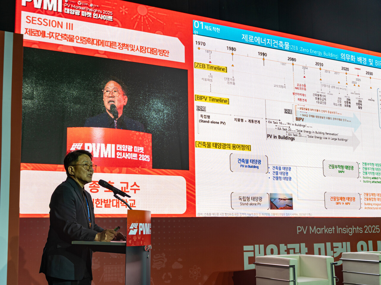 윤종호 국립한밭대학교 교수가 BIPV 관련 제도의 문제점을 지적하고 있다. [사진=김진후 기자]